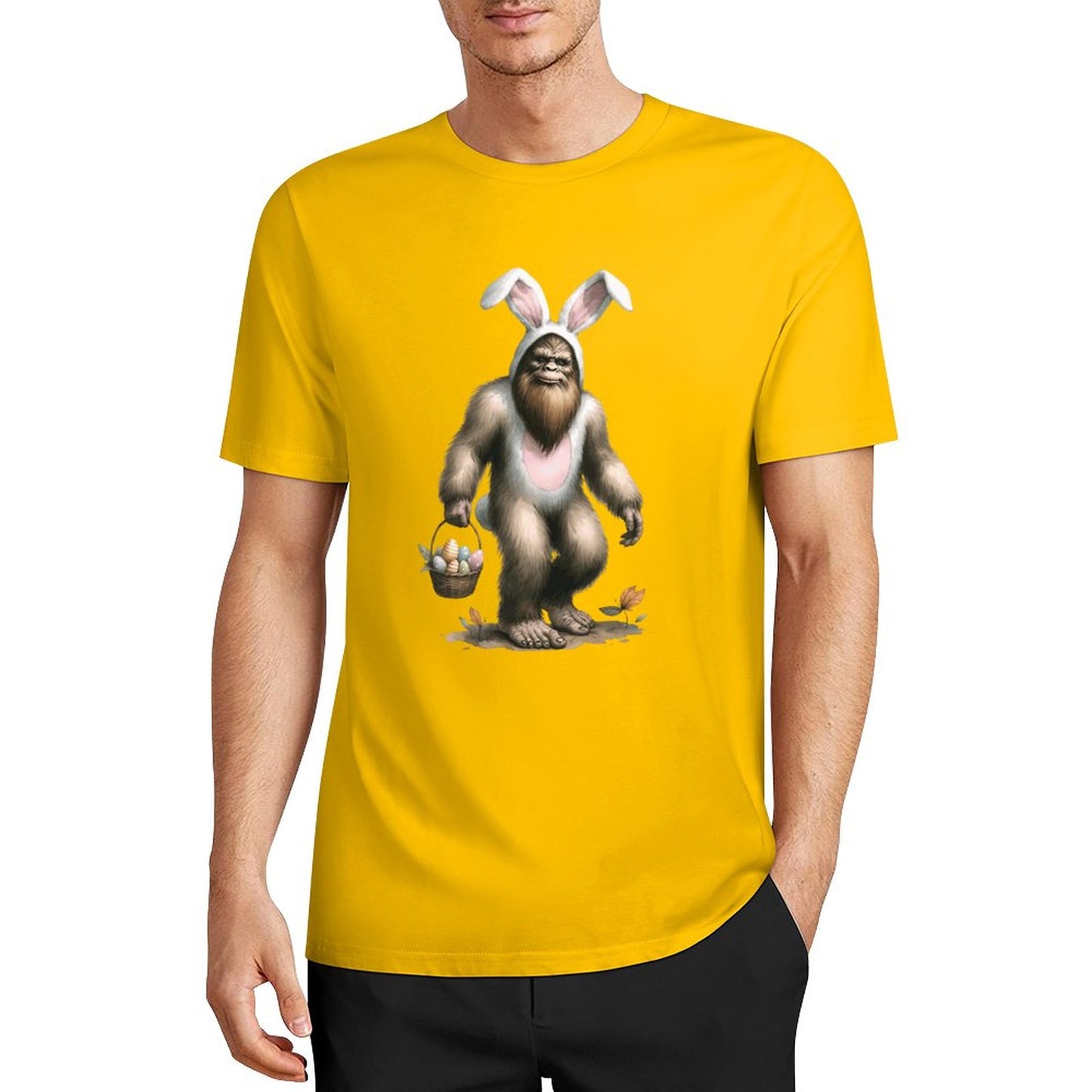 Bigfoot - Sasquatch Easter Bunny Short Sleeve Cotton T-Shirt