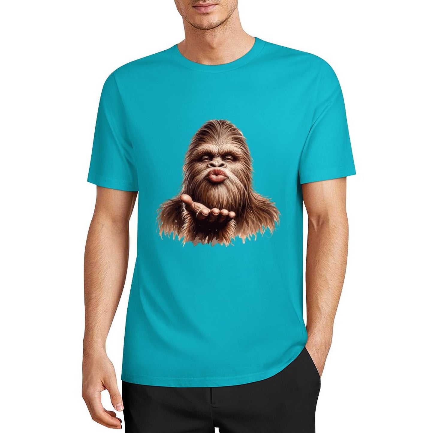 Bigfoot - Sasquatch Blow Kiss Short Sleeve Cotton T-Shirt