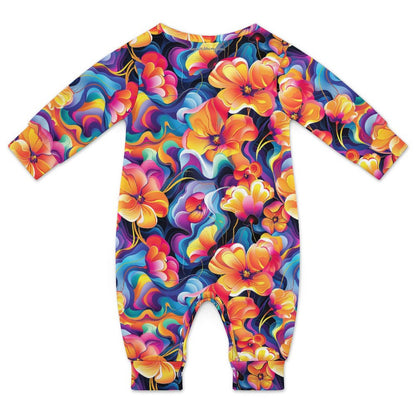 Hawaiian Dancing Bigfoot / Sasquatch, Long Sleeve Baby / Toddler Romper, Faux Cotton