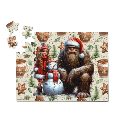 Santa Sasquatch / Bigfoot Snowman, Jigsaw Puzzles, 4 Sizes
