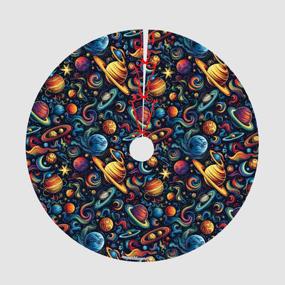 12 Galaxy Outer Space Designs, Plush Christmas Tree Skirt – 3 Sizes