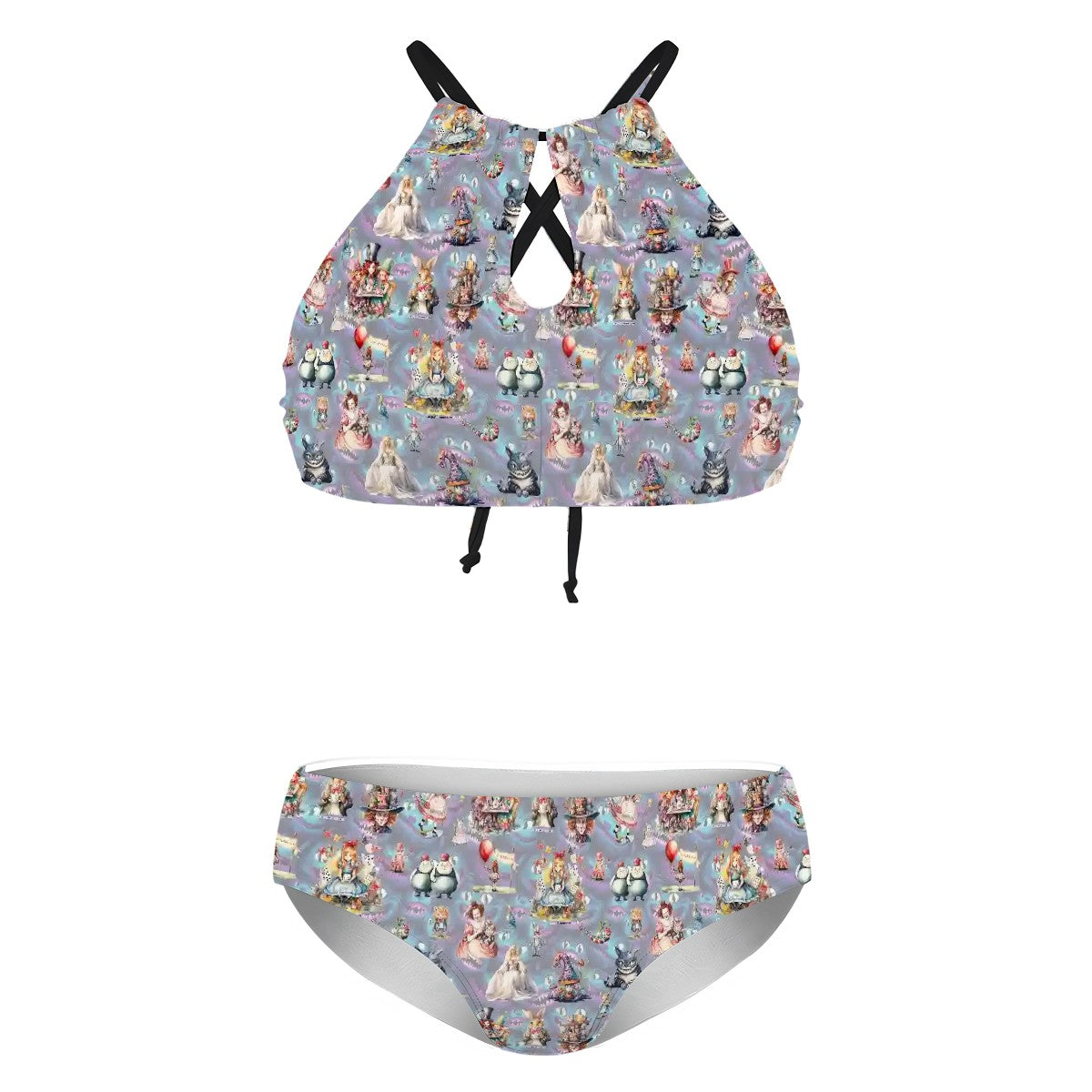 Alice in Wonderland, Plus Size High-Waisted Bikini Customized Services