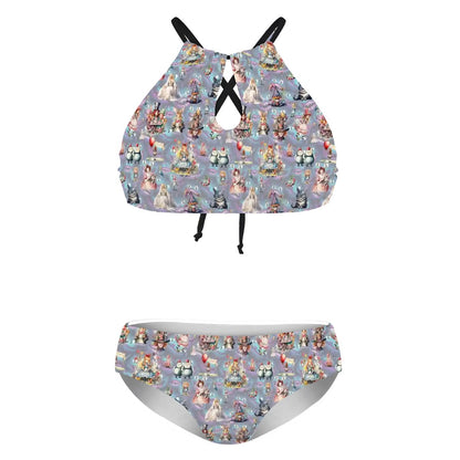 Alice in Wonderland, Plus Size High-Waisted Bikini Customized Services