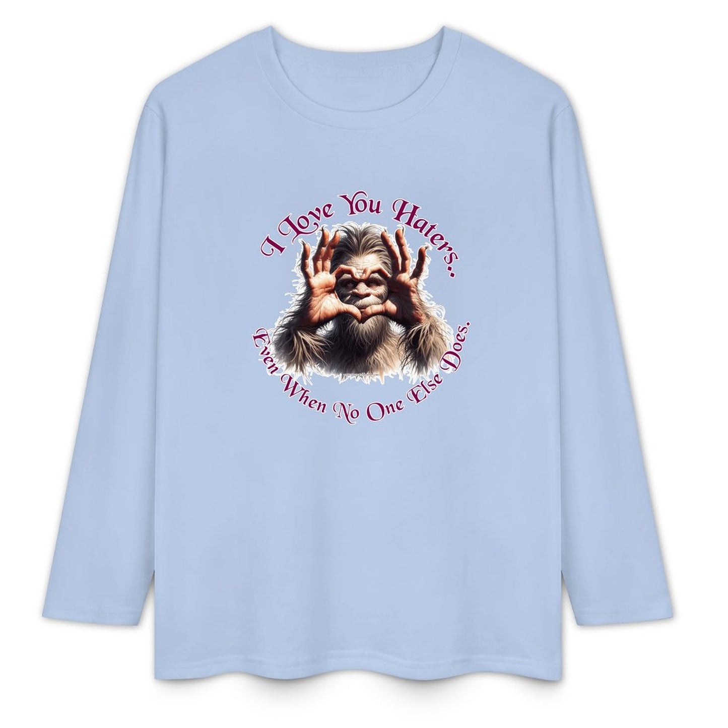Bigfoot - Sasquatch "I love you.", Cotton Unisex Long Sleeve T-shirt