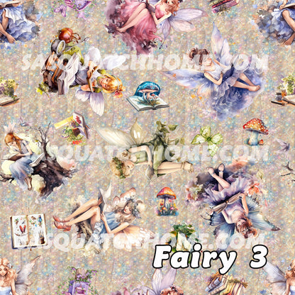 6 Fairy Designs, 8” Poly Ankle Socks