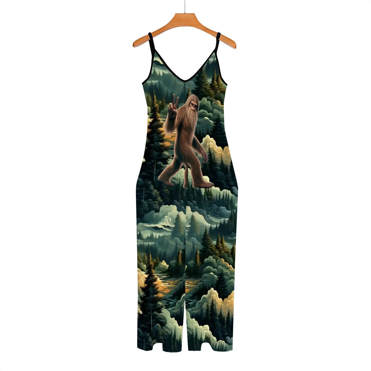 Bigfoot / Sasquatch Peace Sign, Casual Jumpsuits for Women