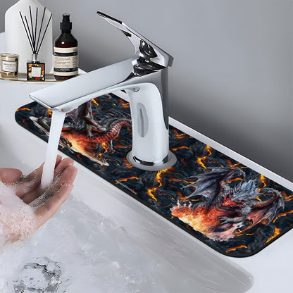 Fire Dragon on Lava, Faucet Mat