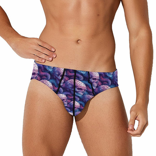 Purple Skulls, Men’s Silk Briefs Underwear