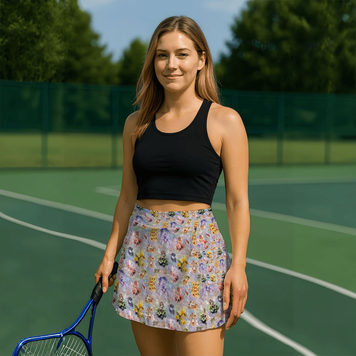 6 Fairy Designs, Women’s Milk Silk Sports Skorts with Pockets