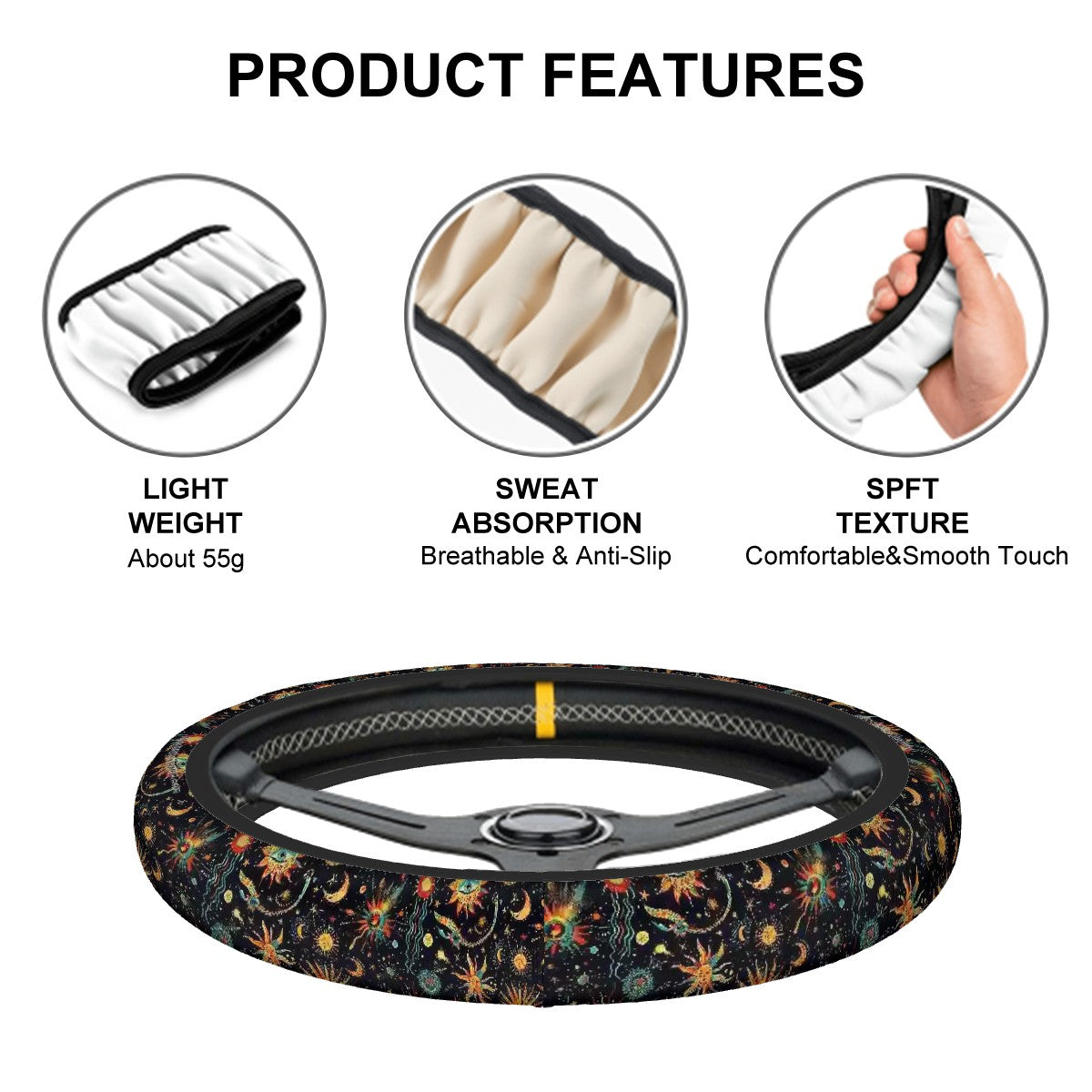 Astrology, Rugged Auto Steering Wheel Cover - 15"