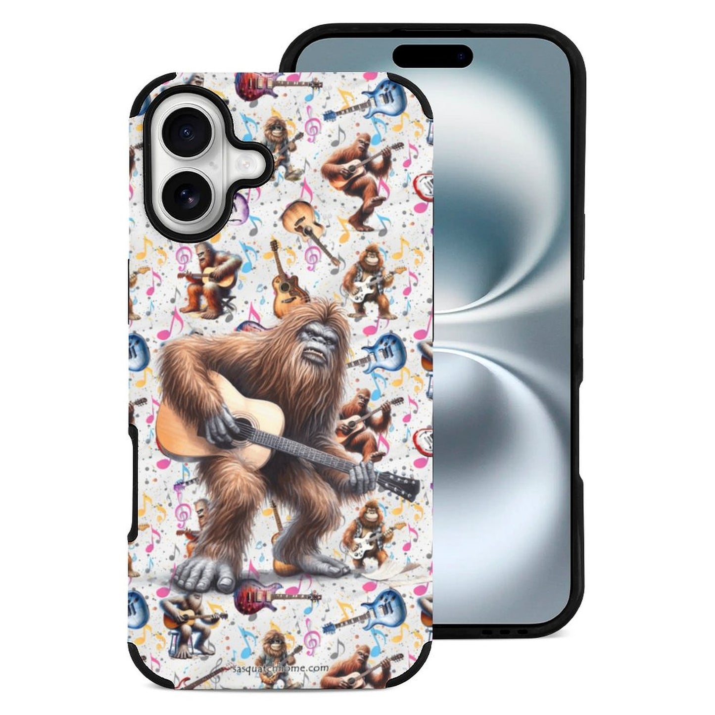 Bigfoot / Sasquatch Playing Guitar, Microfiber iPhone 16 Cases