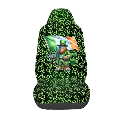 St Patrick Bigfoot / Sasquatch, Set of 2 Front Auto Seat Cover