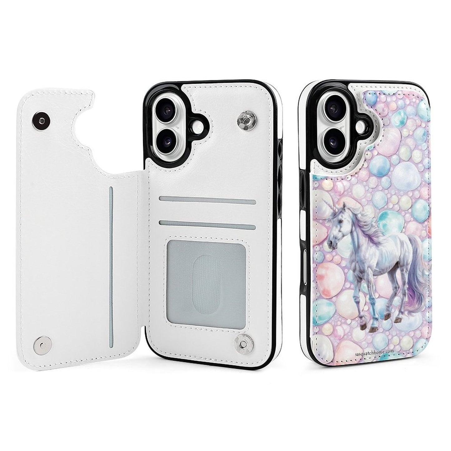 Unicorn, iPhone 16 Faux Leather Wallet Case