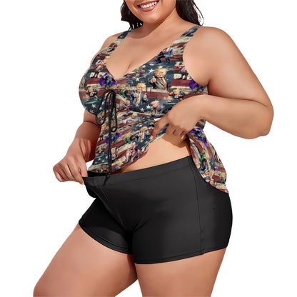 10 Donald Trump Designs, Plus Sized Women’s Two Piece Tankini Swimsuit