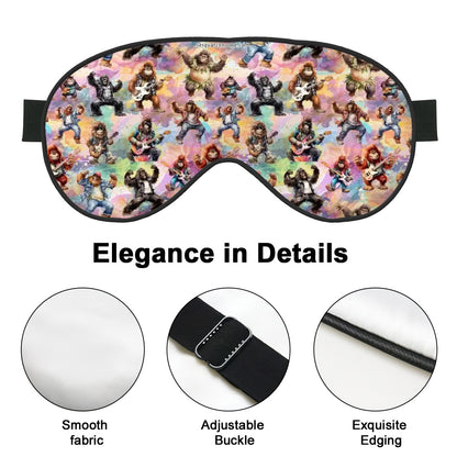 2 Sided Soft Eye Sleep Mask – Sasquatch St. Patrick / Irish + Bigfoot Valentine Love