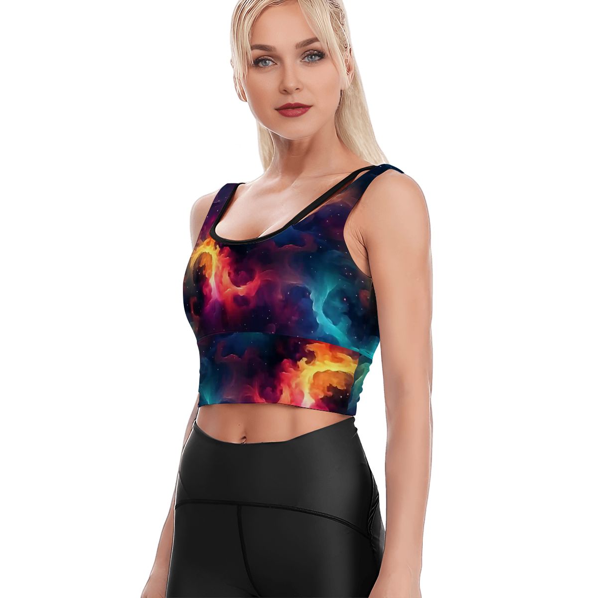 12 Outer Space / Galaxy Designs, Women’s Strappy Sports Bra, Yoga Top
