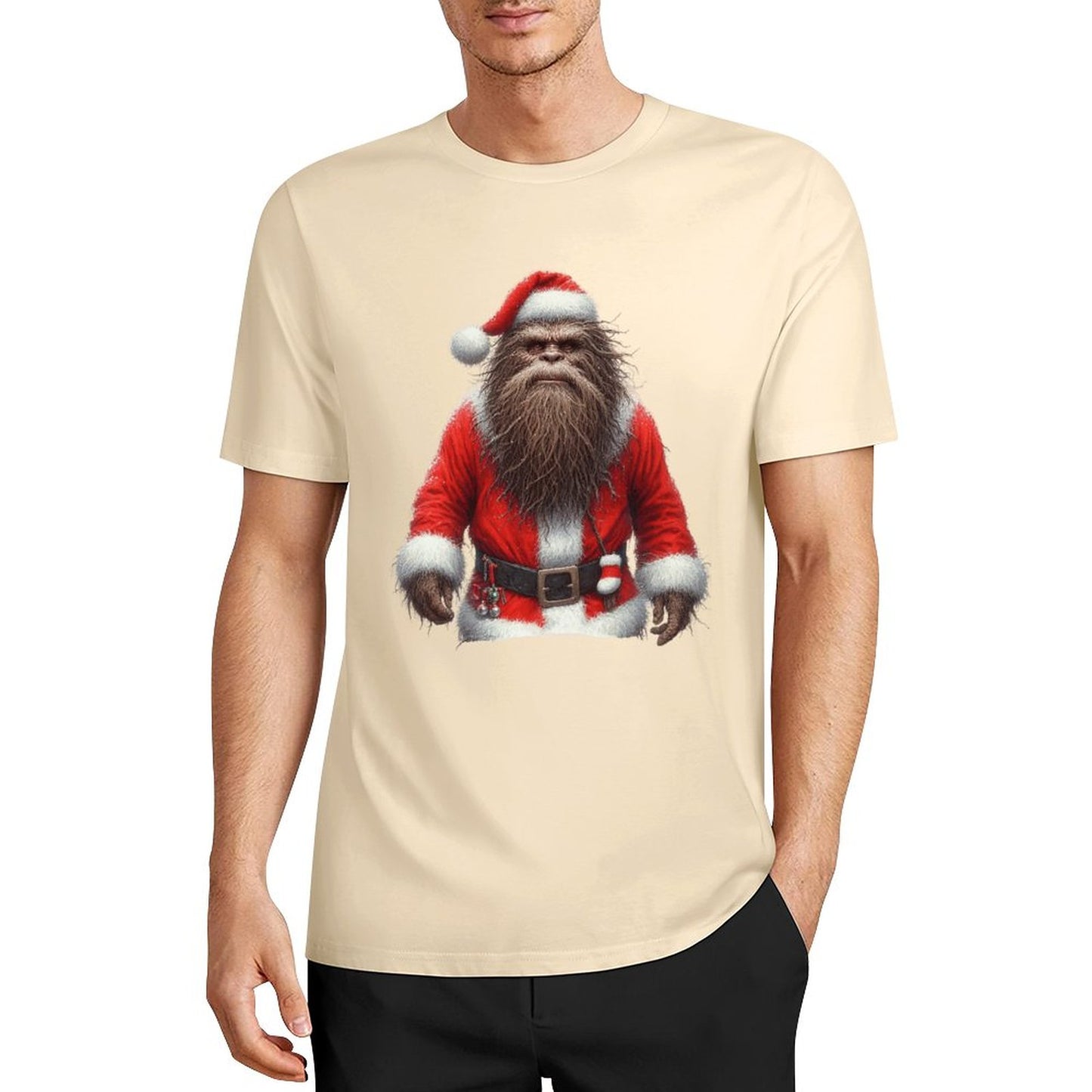 Bigfoot - Sasquatch Santa Short Sleeve Cotton T-Shirt