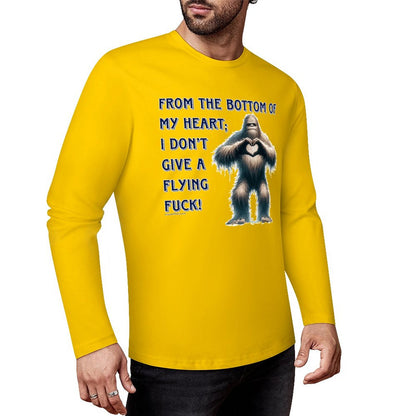 Bigfoot / Sasquatch, "From the bottom of my heart...", Cotton Unisex Long Sleeve T-shirt
