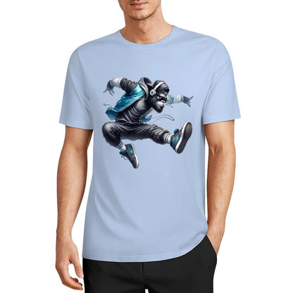 Bigfoot - Sasquatch Jumping Short Sleeve Cotton T-Shirt