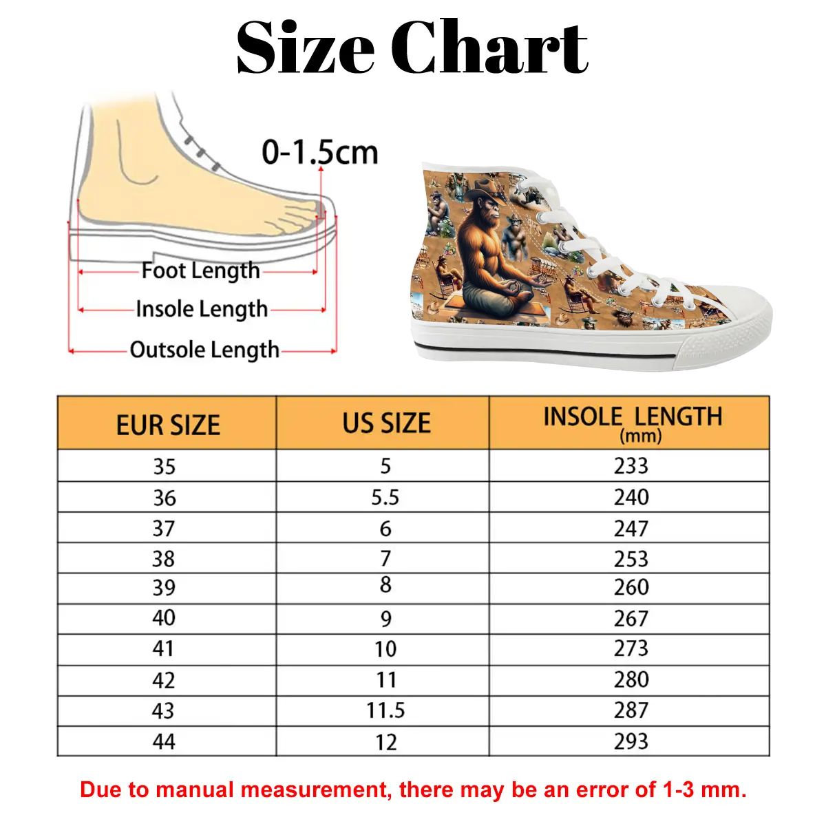 Zen Cowboy Bigfoot, Sasquatch, Women's High Top Canvas Shoes