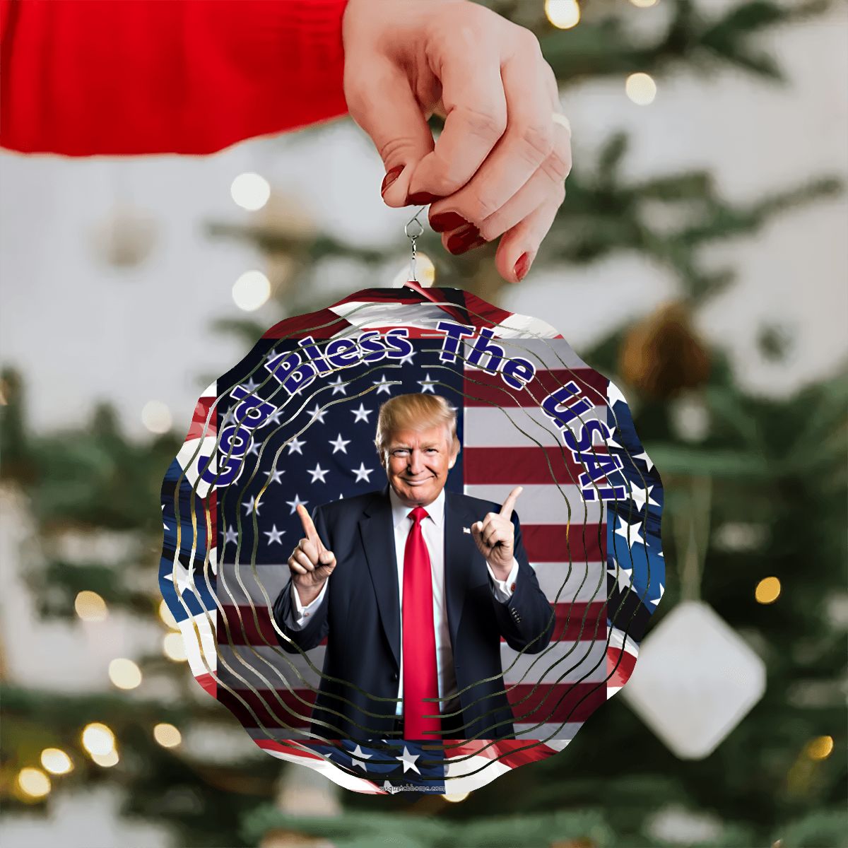 Donald Trump, US Made Hanging Metal 3D Wind Spinner, Ornament