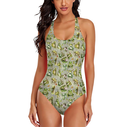 10 Animal Designs, Cross-Back One Piece Swimsuit
