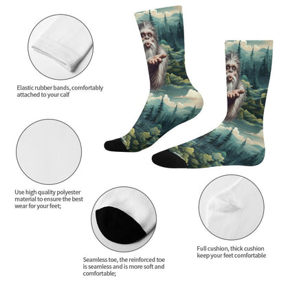 Bigfoot Sasquatch Blow Kiss, Children’s Polyester Socks
