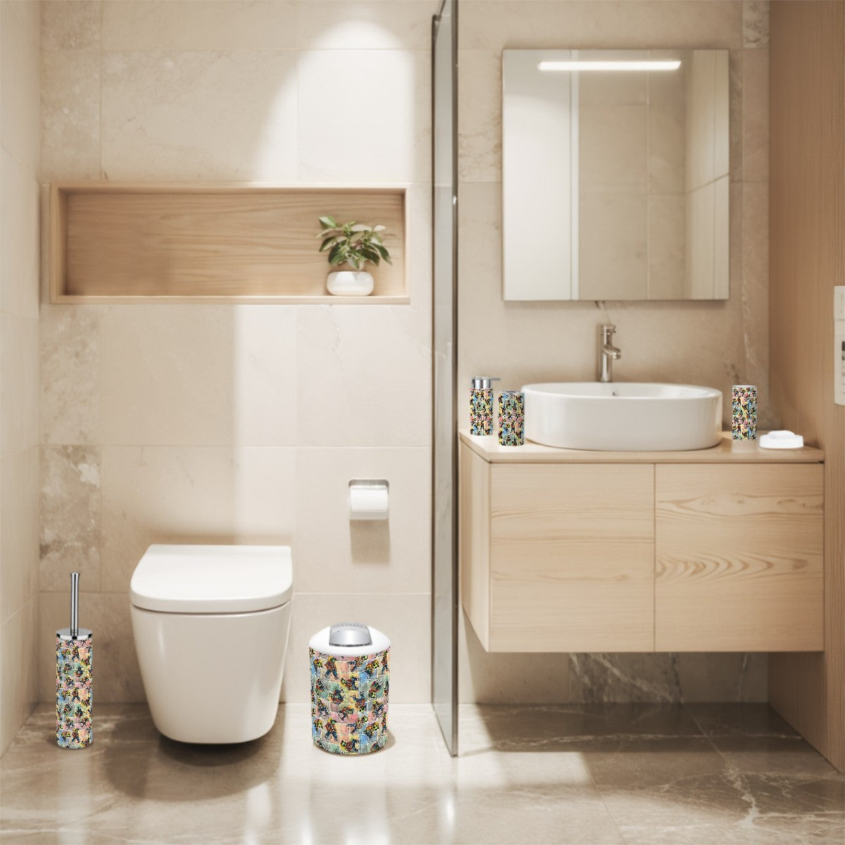 6 Alien Designs, 5 Piece Bathroom Décor Set