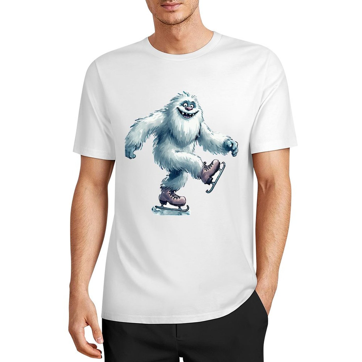 Bigfoot - Sasquatch Yeti Skate, Short Sleeve Cotton T-Shirt