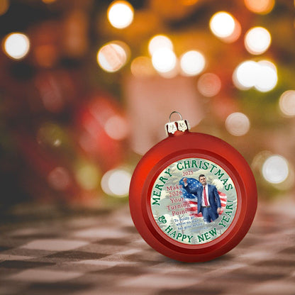 Charlie Kirk "Go boldly where no man...",  Memorial Christmas Ball Ornaments