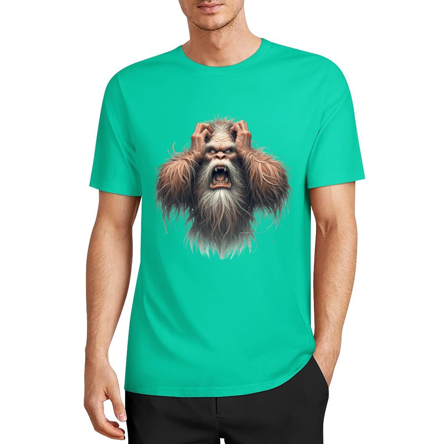 Bigfoot - Sasquatch Frustrated Short Sleeve Cotton T-Shirt