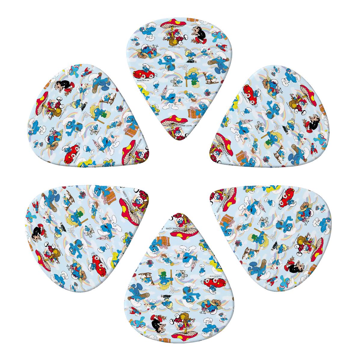 6 Guitar Picks with Keychain Snap Case- 19 Awesome Designs – 3 Thicknesses