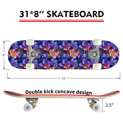 10 Flower Designs, High Density 7 Layer Skateboard, Made In USA