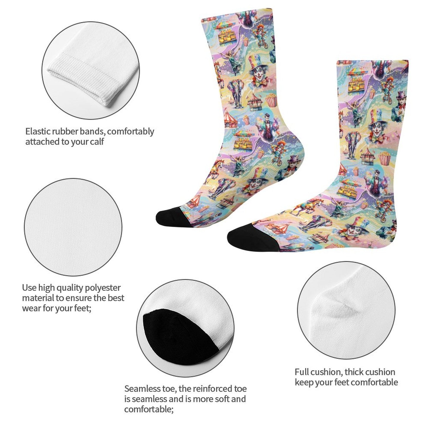 20 Beautiful Misc Designs, Children’s Polyester Socks