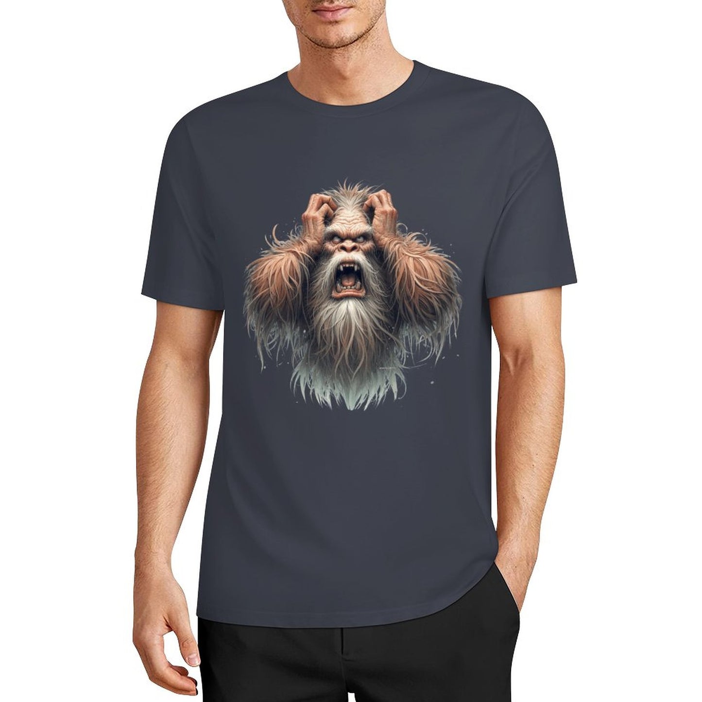 Bigfoot - Sasquatch Frustrated Short Sleeve Cotton T-Shirt