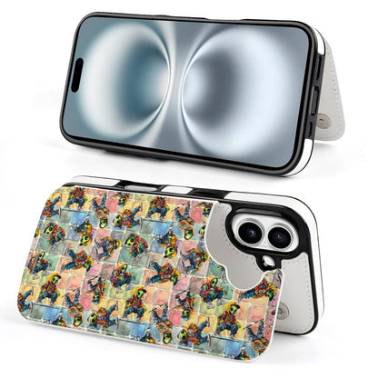 6 Alien Designs, iPhone 16 Faux Leather Wallet Case