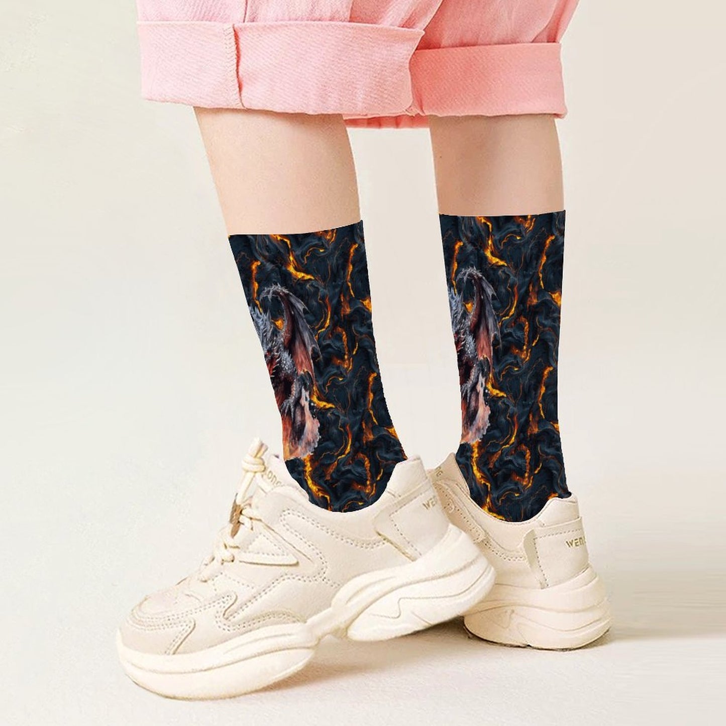 Fire Dragon, Children’s Polyester Socks