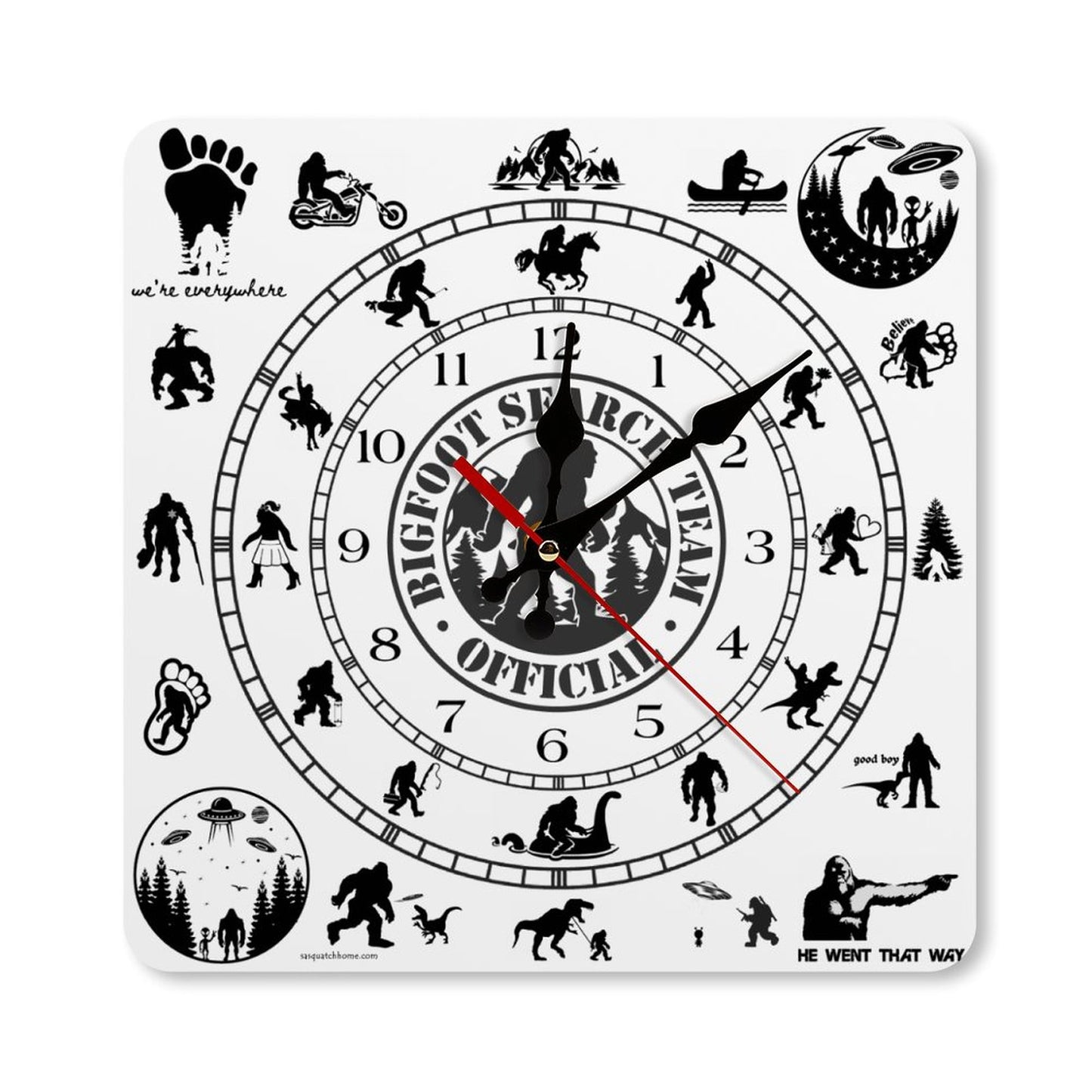 Sasquatch Bigfoot Square Wall Clock