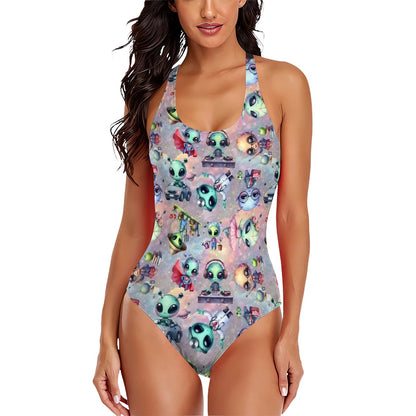 6 Awesome Alien Designs, Cross-Back One Piece Swimsuit