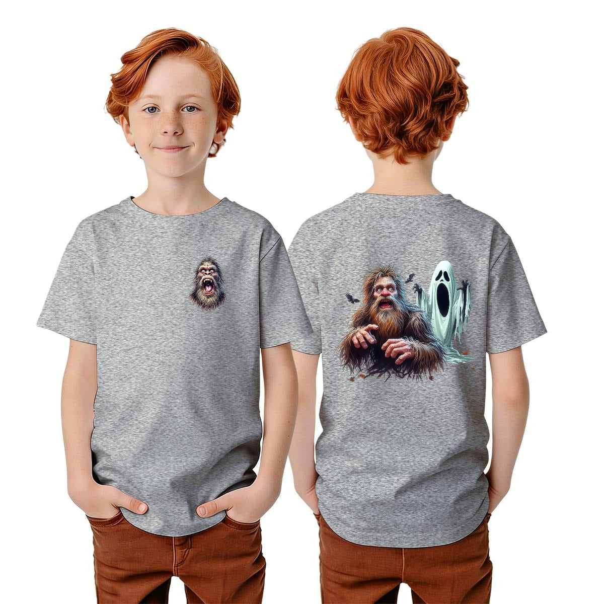 Bigfoot Sasquatch Designs, Kid’s Double Sided Gildan 5000B T Shirt