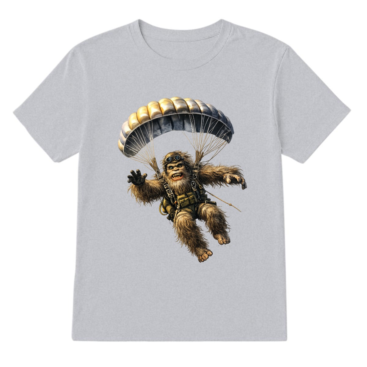 Bigfoot Sasquatch Paratrooper, Gildan 5000 T Shirt