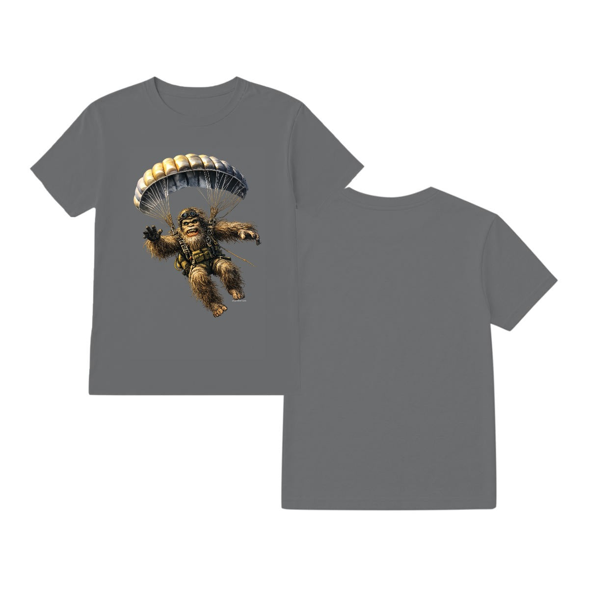 Bigfoot Sasquatch Paratrooper, Gildan 5000 T Shirt