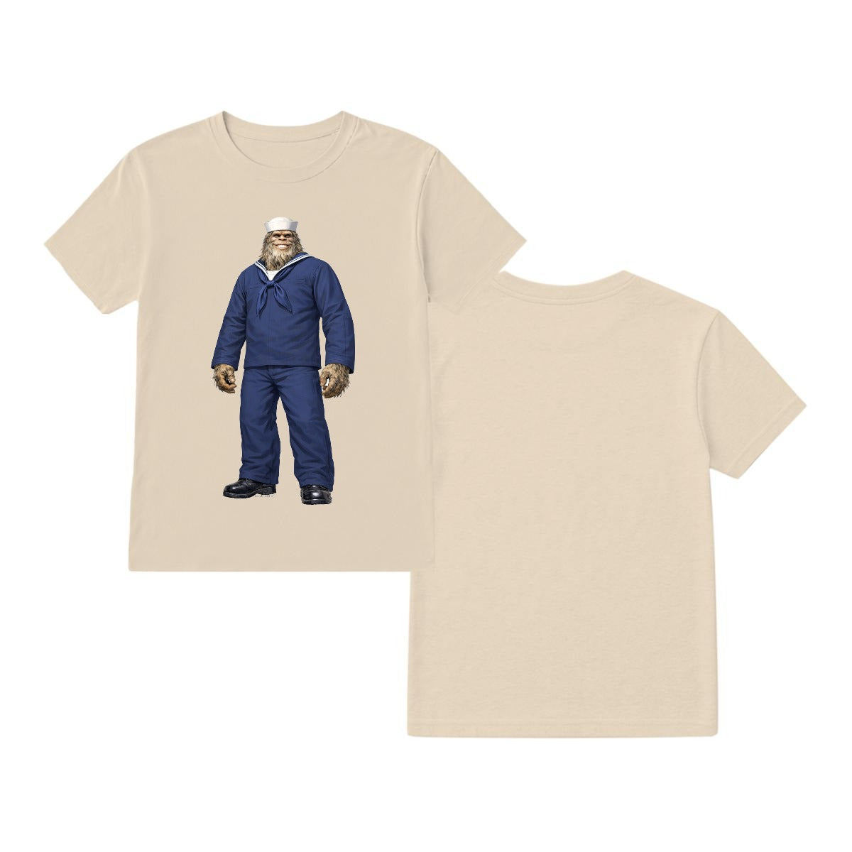 Bigfoot Sasquatch Navy ManGildan 5000  T-Shirt