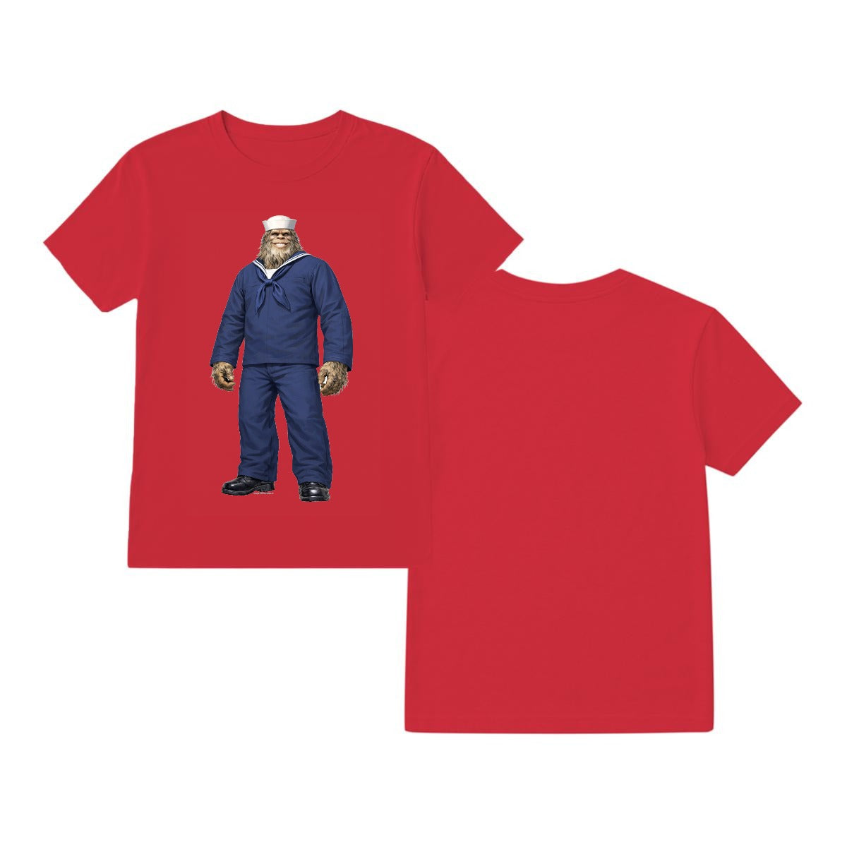 Bigfoot Sasquatch Navy ManGildan 5000  T-Shirt