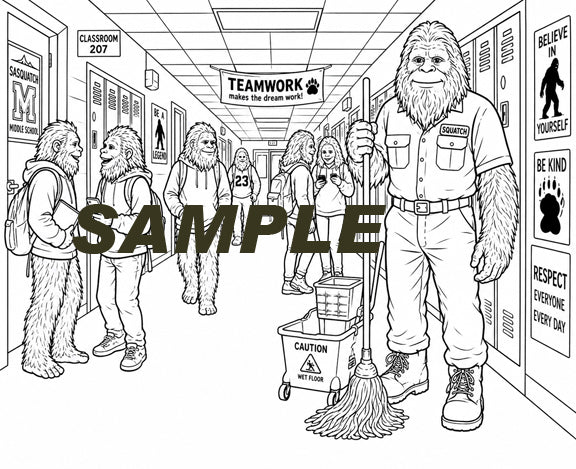 Sasquatch Coloring Book - Occupations- 16 images
