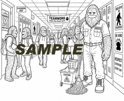 Sasquatch Coloring Book - Occupations- 16 images