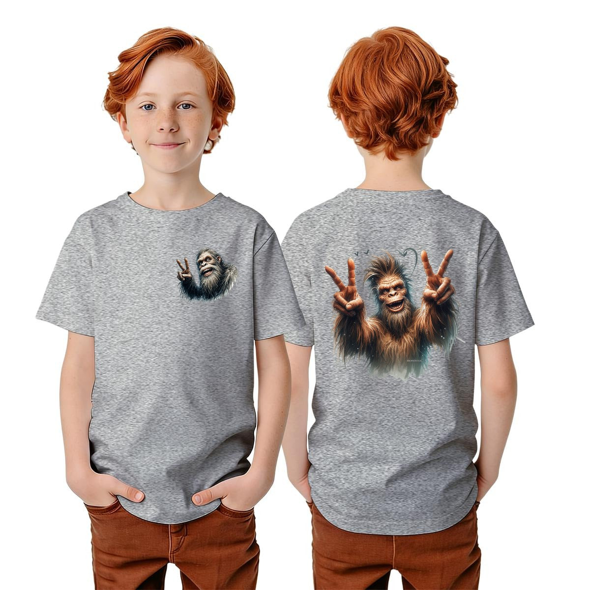 Bigfoot Sasquatch Designs, Kid’s Double Sided Gildan 5000B T Shirt