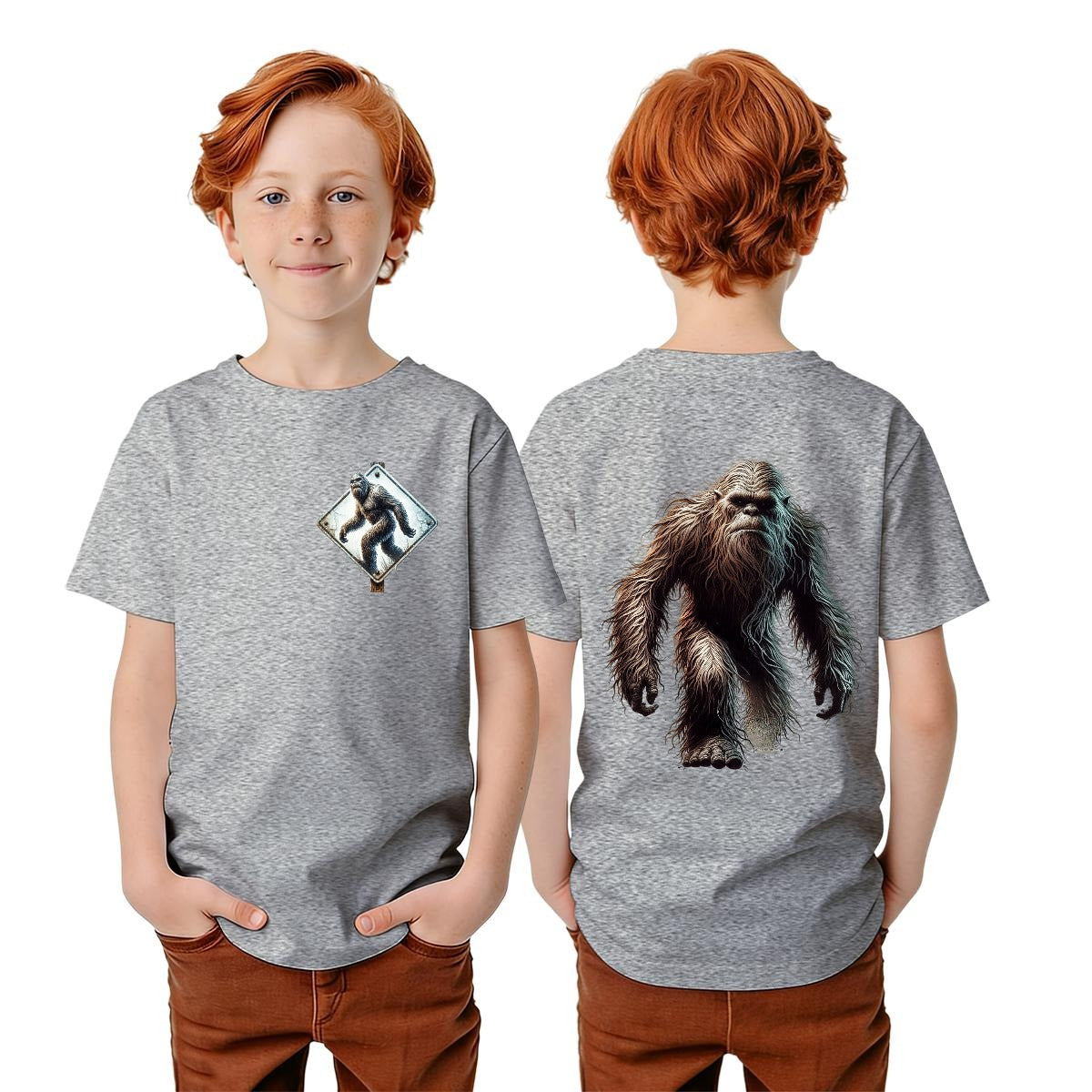 Bigfoot Sasquatch Designs, Kid’s Double Sided Gildan 5000B T Shirt