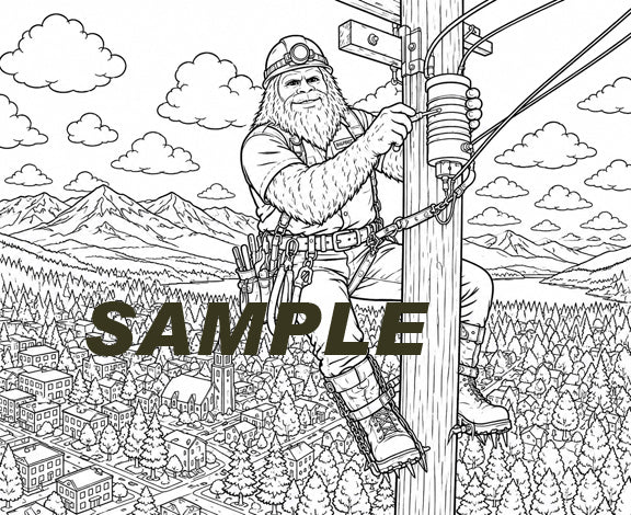 Sasquatch Coloring Book - Occupations- 16 images