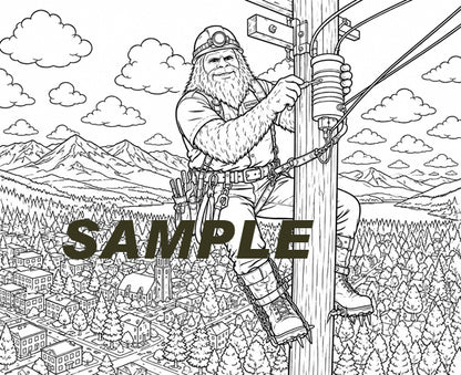 Sasquatch Coloring Book - Occupations- 16 images